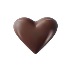 Chocolate heart. Milk chocolate heart on white background