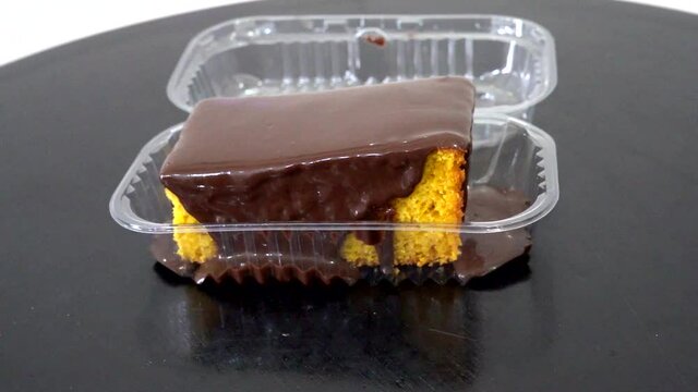 delicious chocolate and carrot cke on the black table