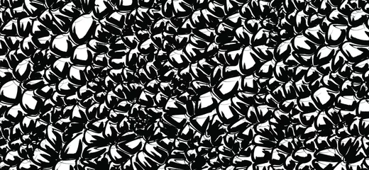Tapeten Abstract design, grunge pattern. Flat vector vintage background. Brush stroke, white and black patroon. Seamless artistic sign. Monochrome broken geometric motif.  © MarkRademaker