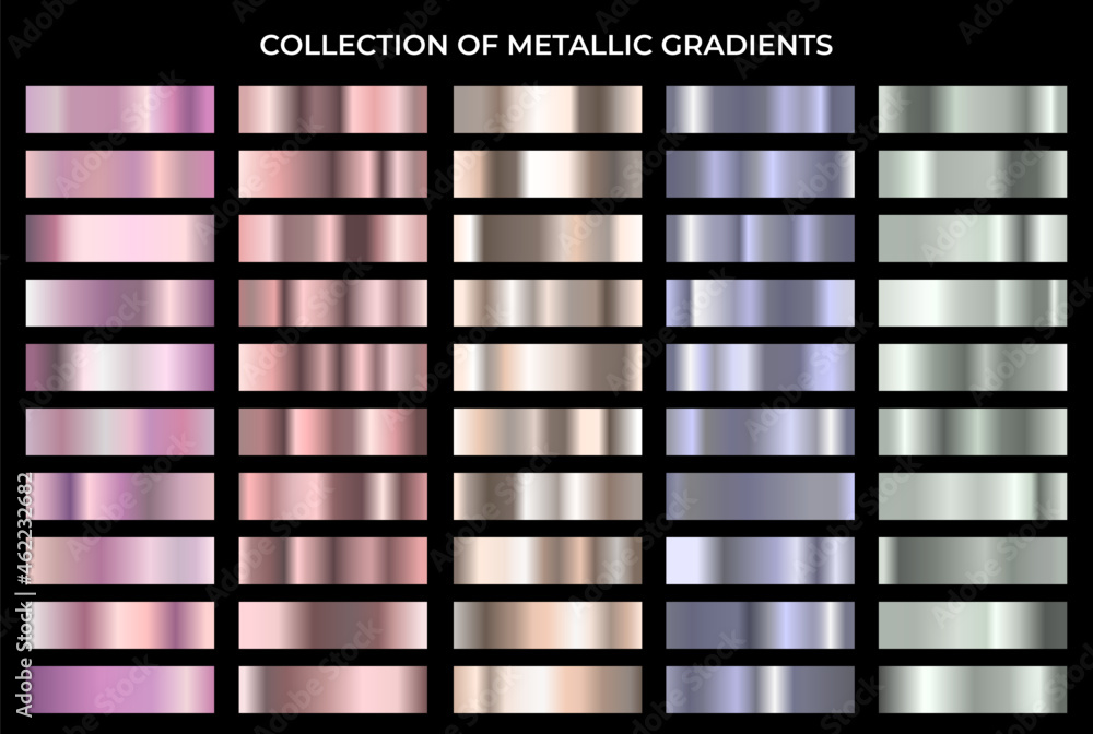 Canvas Prints metallic gradient big set. shiny metal texture gradation background collection. elegant, shiny and b