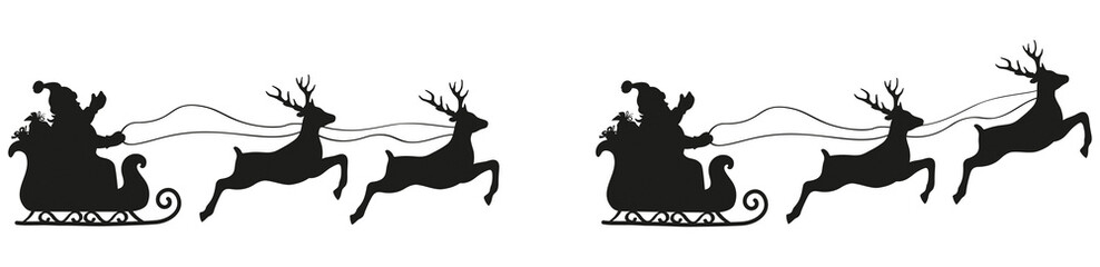 TRAÎNEAU DU PÈRE NOËL AVEC DEUX RENNES