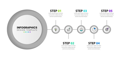 Infographic design template. Creative concept with 5 steps