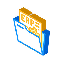 document erp isometric icon vector. document erp sign. isolated symbol illustration