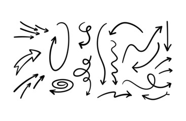 Arrow doodle set. Hand drawn set of arrows.