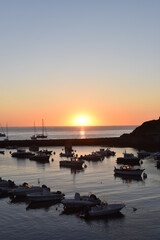 Fototapeta premium sunset sur le port 