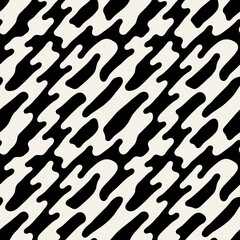 Vector seamless pattern. Abstract grunge texture with monochrome natural diagonal stains. Creative background with blots. Decorative design with marble effect.