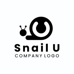 Snail U initial logo vector image © Jozjozan Std.