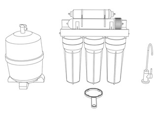 Vector drink water filter, reverse osmosis home system