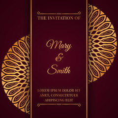Luxury wedding invitation with mandala