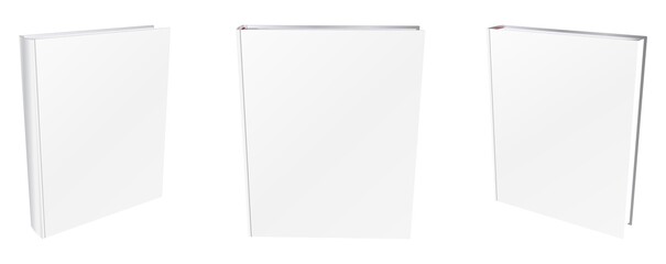 Vector book mockup with blank cover, template illustration