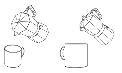 Vector illustration of moka pot coffee maker