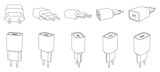 Vector phone charger with usb port