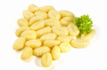 Boiled Gnocchis on white Background - Isolated