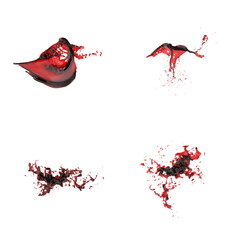 3D illustration of blood splash