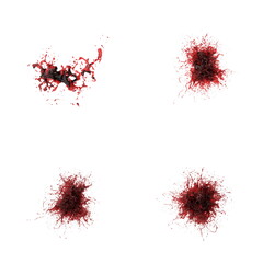 3D illustration of blood splash