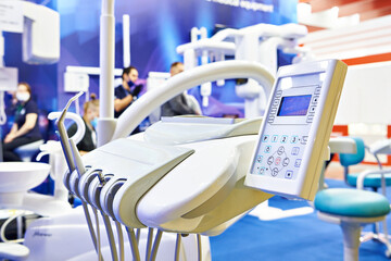 Dental medical equipment and control monitor at exhibition