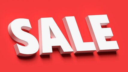 boxing day sale white letters red background floor 3d render
