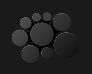Abstract black and gray circles background.