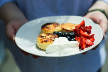 Traditional homemade Russian cottage cheese cakes