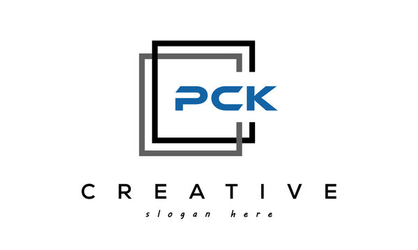 creative initial Three letters PCK square logo design concept vector