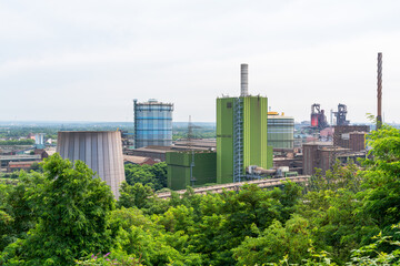 Naklejka premium industrial power plants in duisburg ruhr area