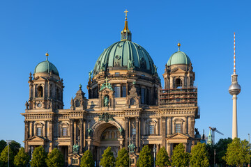 The Berlin Cathedral And TV Tower In Germany