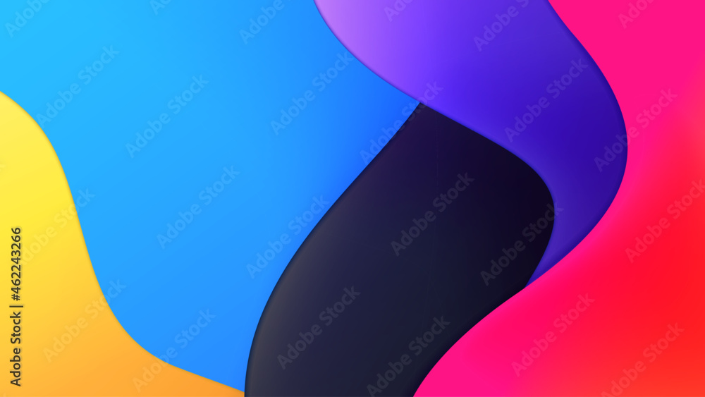 Poster colorful curve abstract vector background