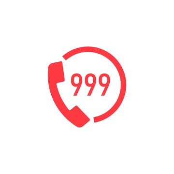999 emergency sign icon. Clipart image isolated on white background