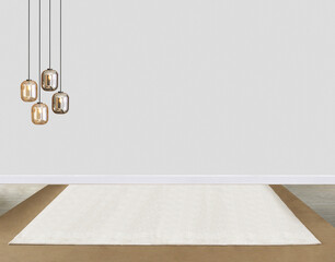 Fototapeta na wymiar stone wall interior design modern lamp for home, office, hotel and bedroom. 3D illustration