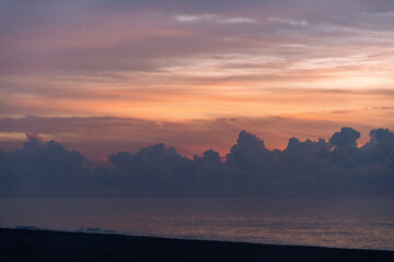 Sunrise over the waves of the Atlantic Ocean from Pawley's Island, South Carolina, USA