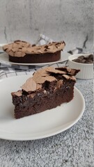 chocolate brownie with meringue