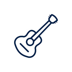 Acoustic guitar icon logo template isolated on white background.