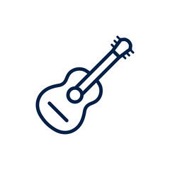 Acoustic guitar icon logo template isolated on white background.