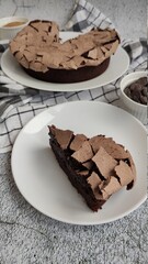 chocolate cake with meringue