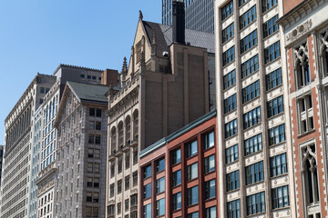 Fototapeta premium Old Skyscrapers along Michigan Avenue in Downtown Chicago