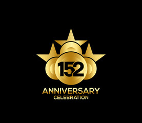 Obraz premium Happy Anniversary of, 152 Years, Bright Color Star Design Shape element, ceremony party Presentation