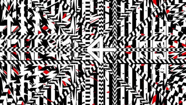 3d abstract geometric background with hypnotic black and white stripes moving, continuous sequence, loop animation.