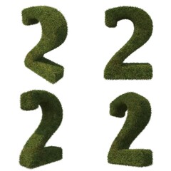 3d illustration of Grass Numbers