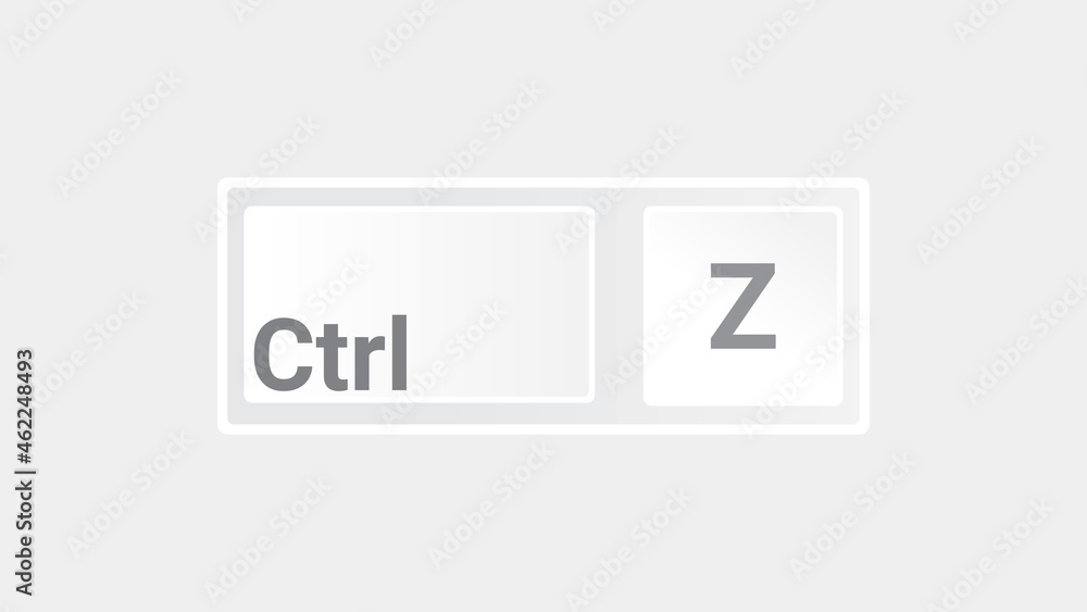 Aufkleber Ctrl Z keyboard key, copy and paste the key shortcut. Computer icon on gray background