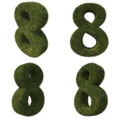 3d illustration of Grass Numbers