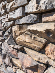 Fitted Drystack Stone Wall - Mixed - Forced Perspective Left