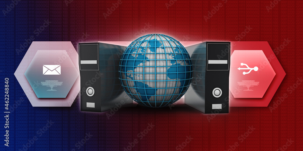 Poster 3d rendering database storage data base