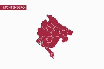 Montenegro red map detailed vector.