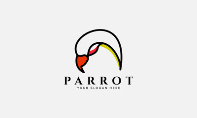 Obraz premium parrot logo design vector illustration icon