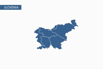 Fototapeta premium Slovenia blue map detailed vector.