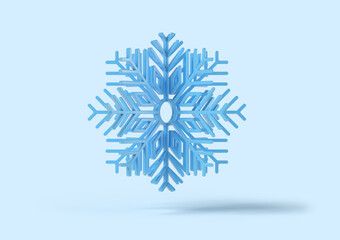 Snowball isolated from blue background, 3d rendering