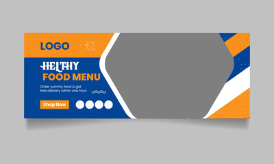 creative food Facebook cover design template 