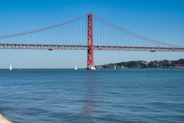 Tejo river and Tejo bridge in Lisbon