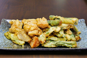 オクラと長芋のフリッター