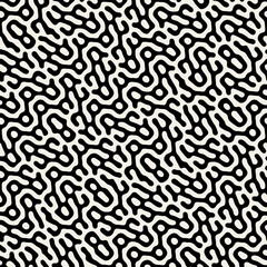 Vector seamless pattern. Abstract striped texture with bold monochrome waves. Creative background with zigzag blots. Decorative design with distortion effect.